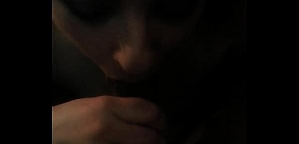  White girl sucks Indian cock and takes cum in mouth